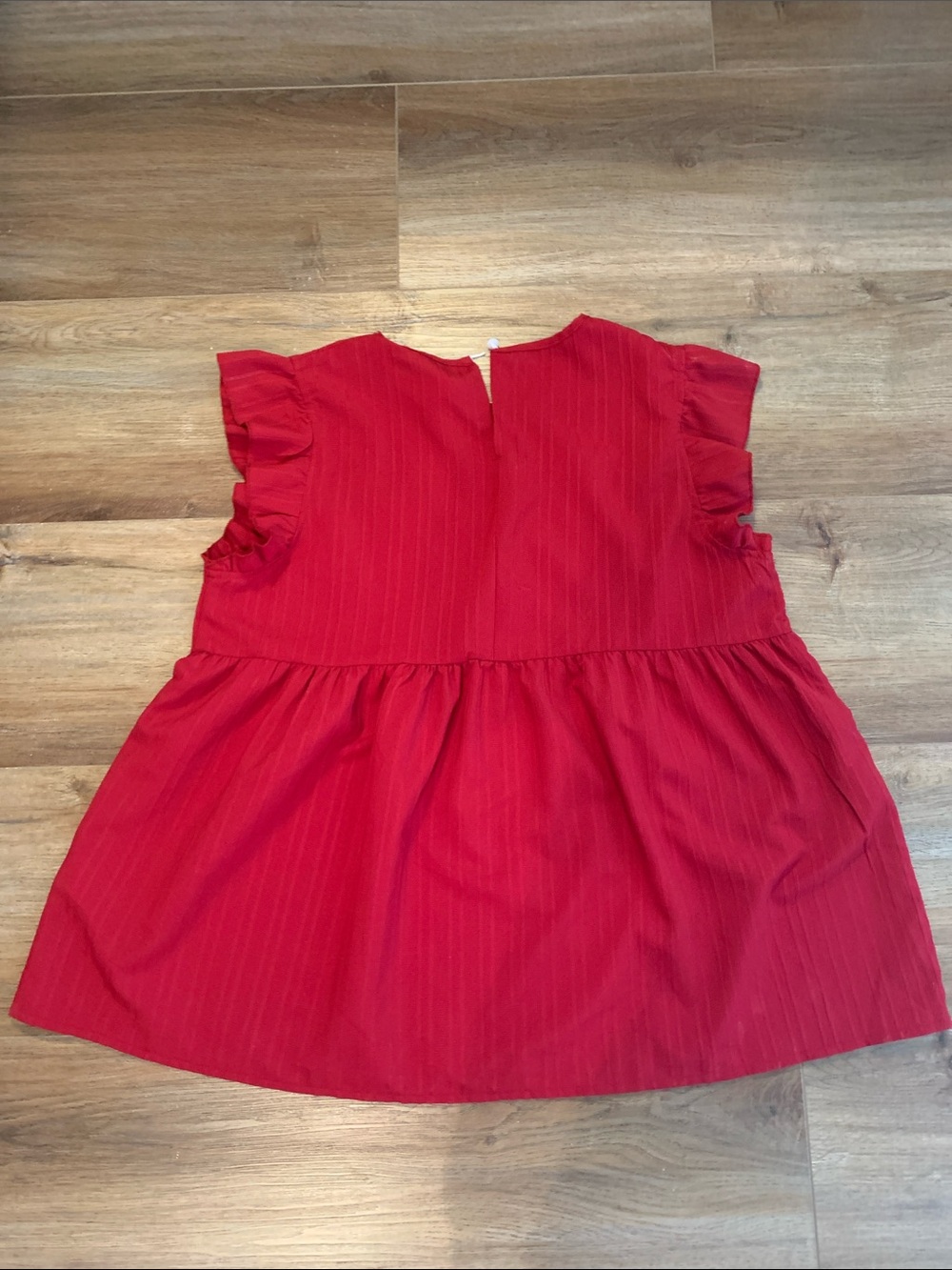 SHEIN Tops (2)Red Embroidered Ruffle Sleeve Dress with Pink print Size XL - Picture 5 of 12